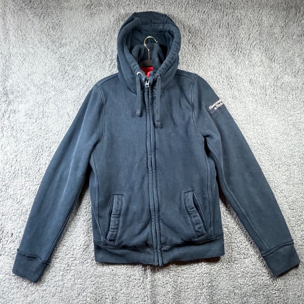 Abercrombie & Fitch Mens XL Navy Blue Quilted Lined Heavy Y2K Preppy Streetwear